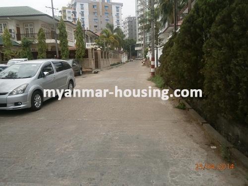 Myanmar real estate - for sale property - No.2561 - Spacious condo in VIP area for sale! - View of the road.