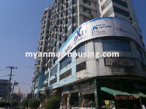 Myanmar real estate - for sale property - No.2605 - Condo for sale in business area! - Front view of the building.