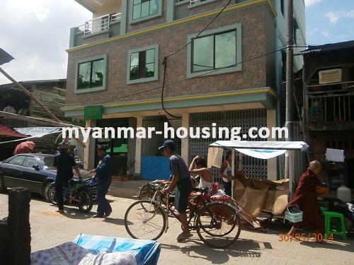 Myanmar real estate - for sale property - No.2611 - Good for shop in business area available! - Front view of the building.