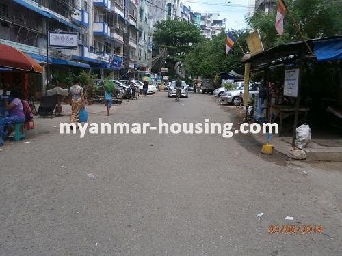 Myanmar real estate - for sale property - No.2617 - Condo in Sanchaung for sale right away! - View of the street.