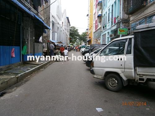 Myanmar real estate - for sale property - No.2676 - Hong kong type apartment available in downtown! - View of the street.