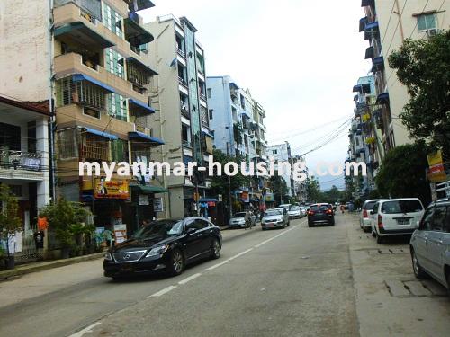 Myanmar real estate - for sale property - No.2711 - An apartment for sale near hledan junction! - View of the street.