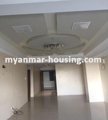 Myanmar real estate - for sale property - No.2976 - Condo room for sale in Dagon Cerntre II, Sanchaung! - view of the living room